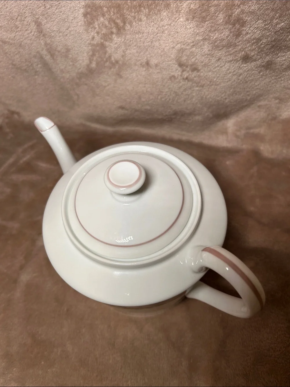 Ceralene A. Raynaud Serenade Beige Porcelain MCM White Teapot Limoges France